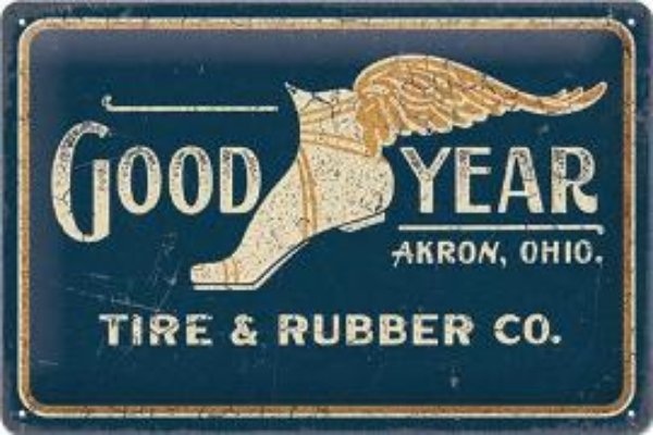 Bild von Blechschild. Goodyear / Wing Foot Logo 1901