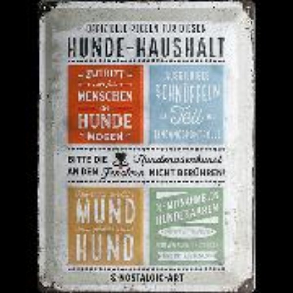 Bild von Blechschild. PfotenSchild / Hunde/Haushalt Regeln