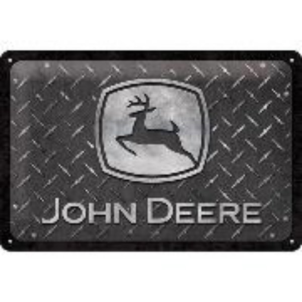 Bild von Blechschild. John Deere / Diamond Plate Black