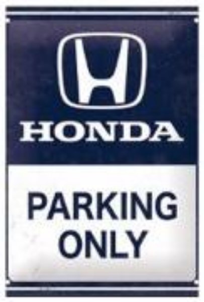 Bild von Blechschild. Honda / AM - Parking Only