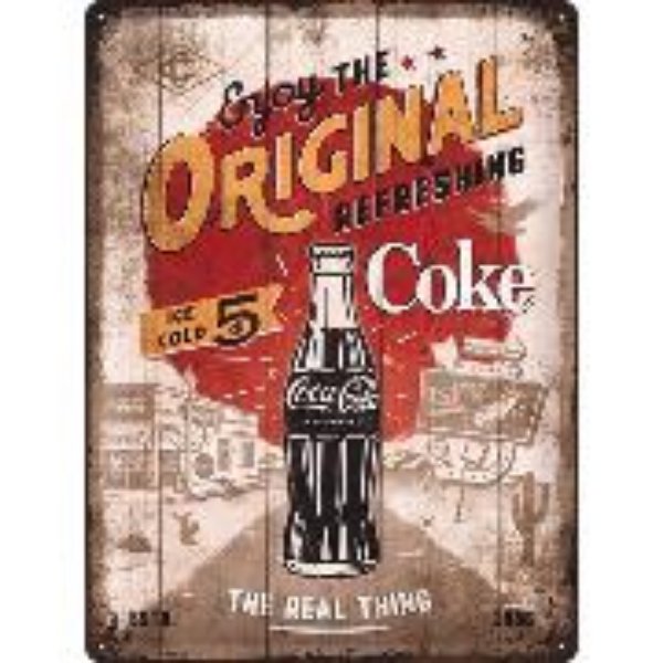 Bild von Blechschild. Coca-Cola / Original Coke Highway 66