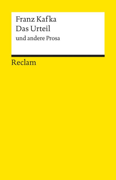 Bild zu Das Urteil und andere Prosa. Textausgabe mit editorischer Notiz