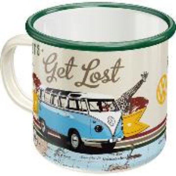 Bild von Emaille-Becher. Volkswagen / VW Bulli - Let's Get Lost