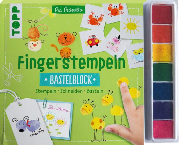 Bild zu Fingerstempeln. Bastelblock mit Stempelfarbe