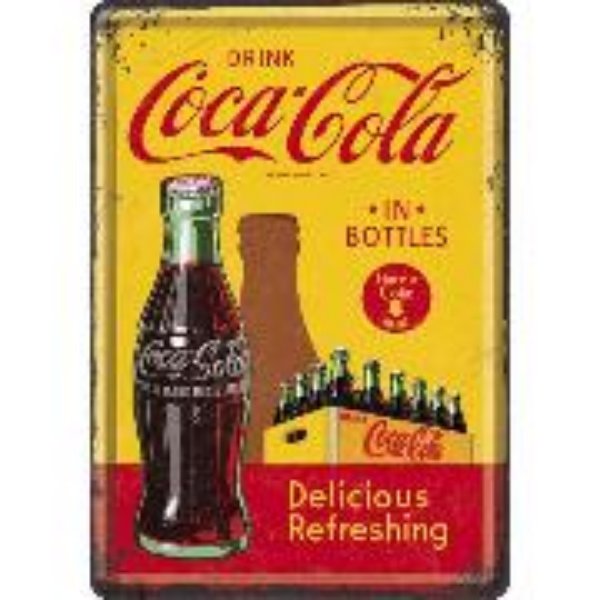 Bild von Blechpostkarten. Coca-Cola - In Bottles Yellow