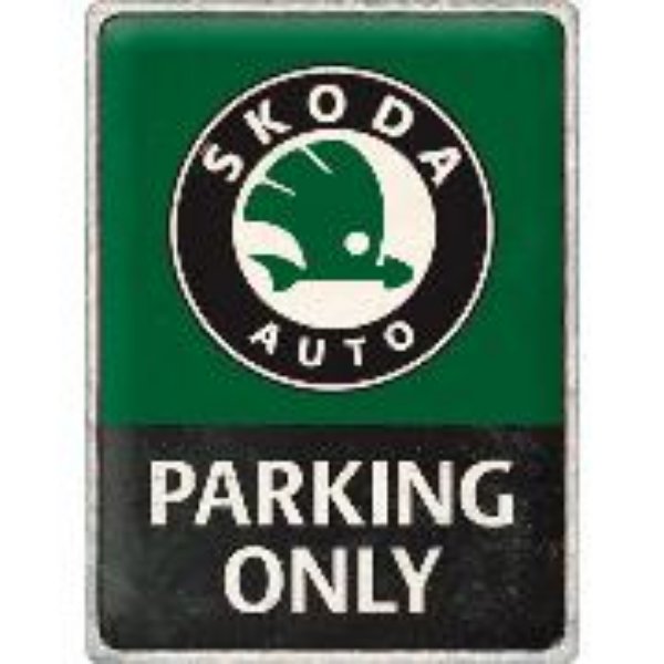 Bild von Blechschild. Skoda / Parking Only