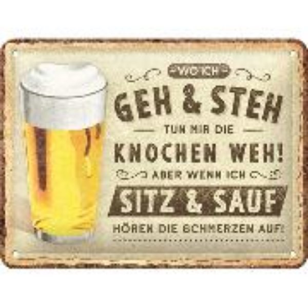 Bild von Blechschild. Open Bar / Wo ich geh und steh - Bier