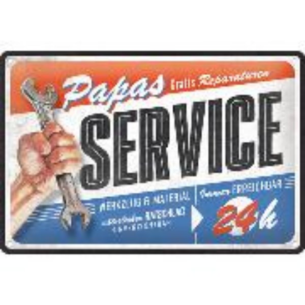 Bild von Blechschild. Best Garage / Papas Service