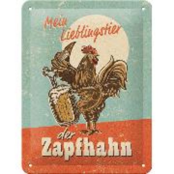 Bild von Blechschild. Open Bar/ Lieblingstier Zapfhahn