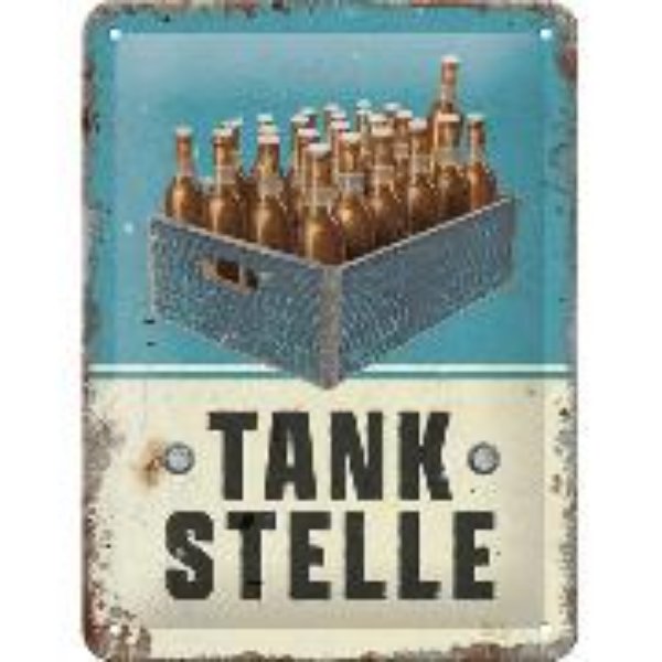 Bild von Blechschild. Tankstelle Bier