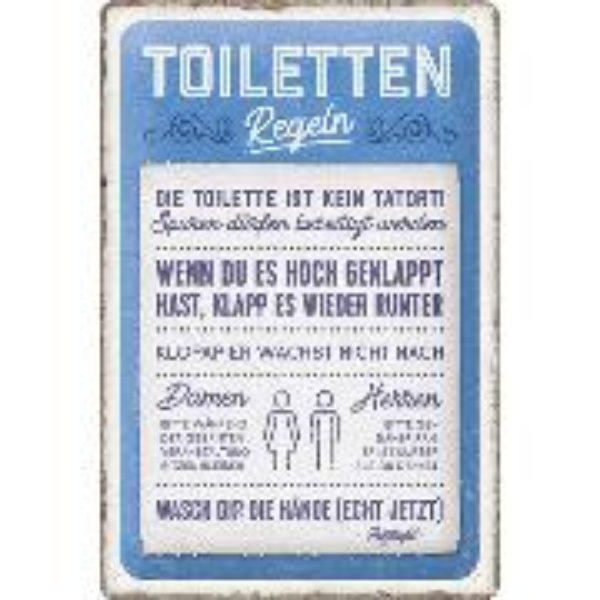 Bild von Blechschild. Home & Country / Toiletten-Regeln