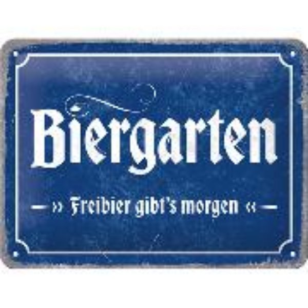 Bild von Blechschild. Open Bar / Biergarten