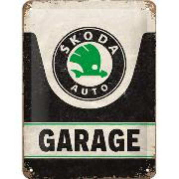 Bild von Blechschild. Skoda - Garage