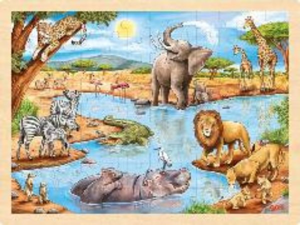 Bild von Einlegepuzzle afrikanische Savanne 96 Teile