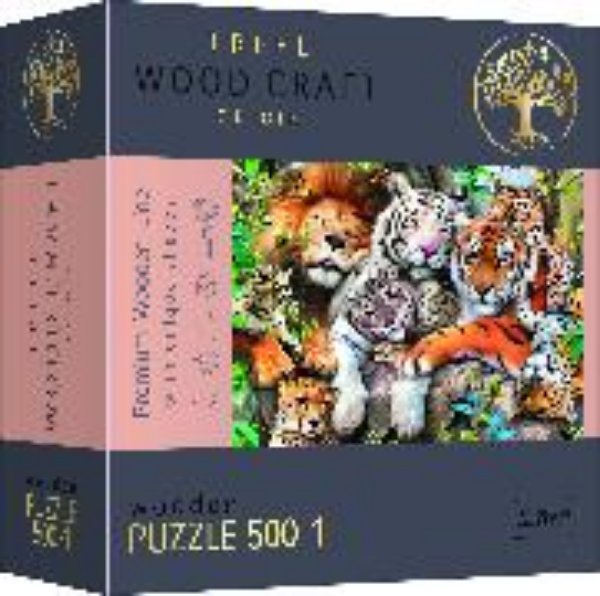 Bild von Holz Puzzle 500+1 - Wildkatzen im Dschungel