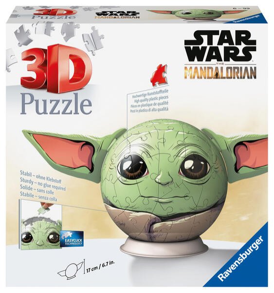 Bild zu Ravensburger 3D Puzzle 11556 - Puzzle-Ball Grogu - Puzzle-Ball mit ansteckbaren Ohren - für große und kleine Star Wars und Mandalorian Fans ab 6 Jahren