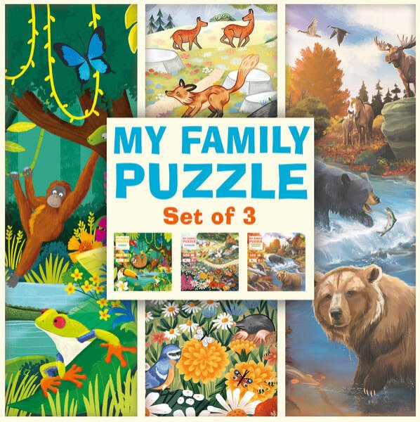 Bild zu My Family Puzzle - Set of 3 - Jungle, Flowers, Northern Wildlife