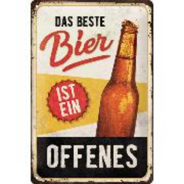 Bild von Blechschild. Open Bar / Das beste Bier ist ein offenes