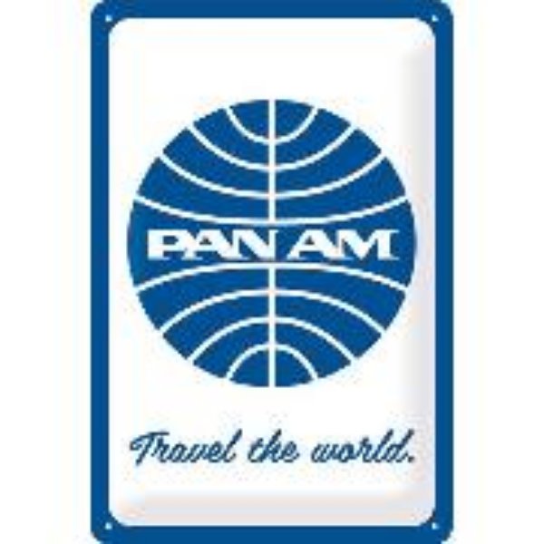 Bild von Blechschild. Pan Am / Travel the world