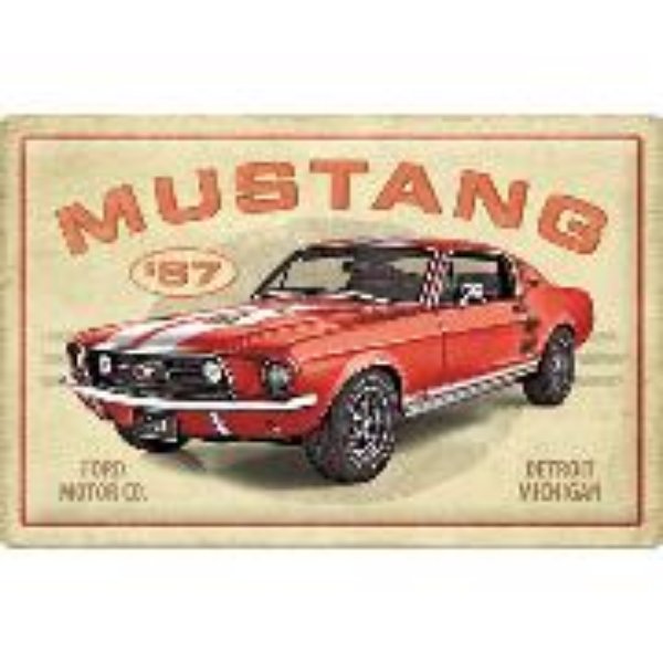 Bild von Blechschild. Ford / Mustang - GT 1967 Red