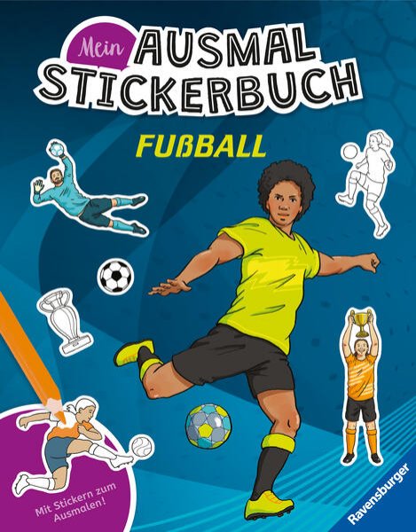 Bild zu Ravensburger Mein Ausmalstickerbuch Fußball - Großes Buch mit über 300 Stickern, viele Sticker zum Ausmalen