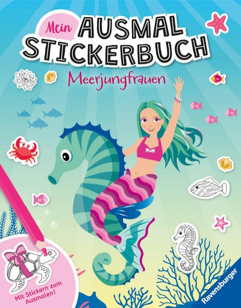Bild zu Ravensburger Mein Ausmalstickerbuch Meerjungfrauen - Großes Buch mit über 300 Stickern, viele Sticker zum Ausmalen