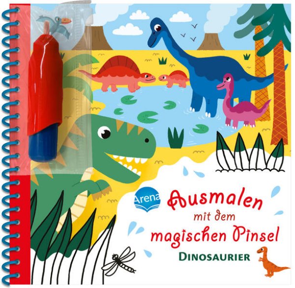 Bild zu Ausmalen mit dem magischen Pinsel. Dinosaurier